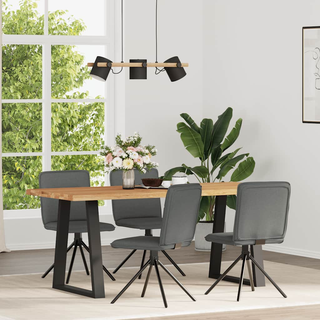 Vetonek Sillas de comedor giratorias 4 unidades tela gris oscuro