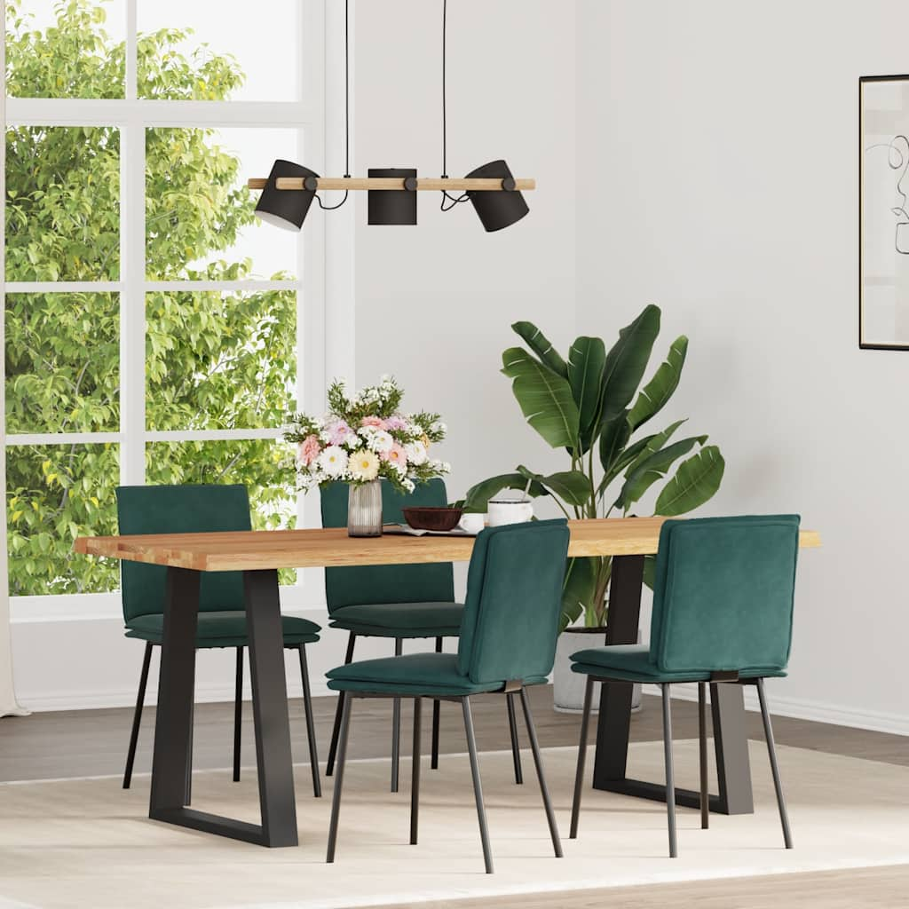 Vetonek Sillas de comedor 4 unidades terciopelo verde oscuro