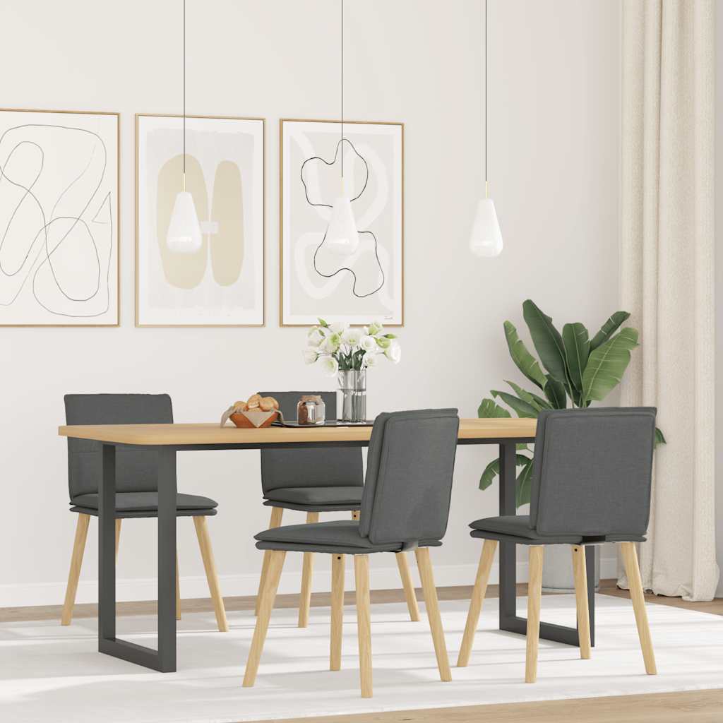 Vetonek Sillas de comedor giratorias 4 unidades tela gris oscuro