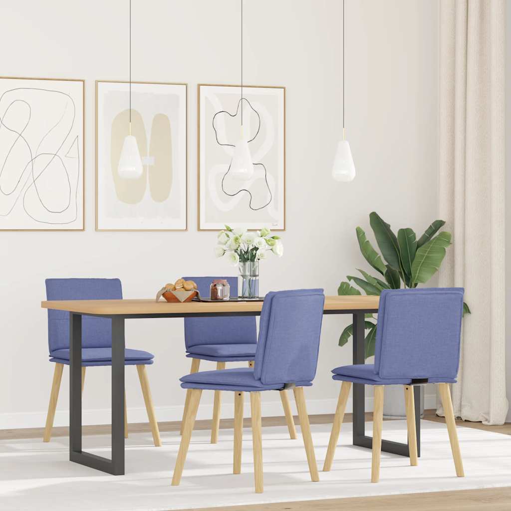 Vetonek Sillas de comedor 4 uds tela azul jeans