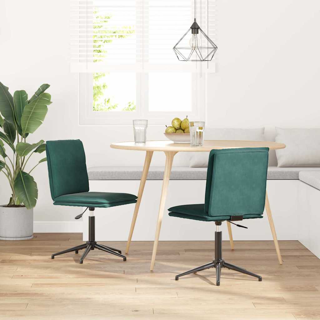 Vetonek Sillas de comedor 2 unidades terciopelo verde oscuro