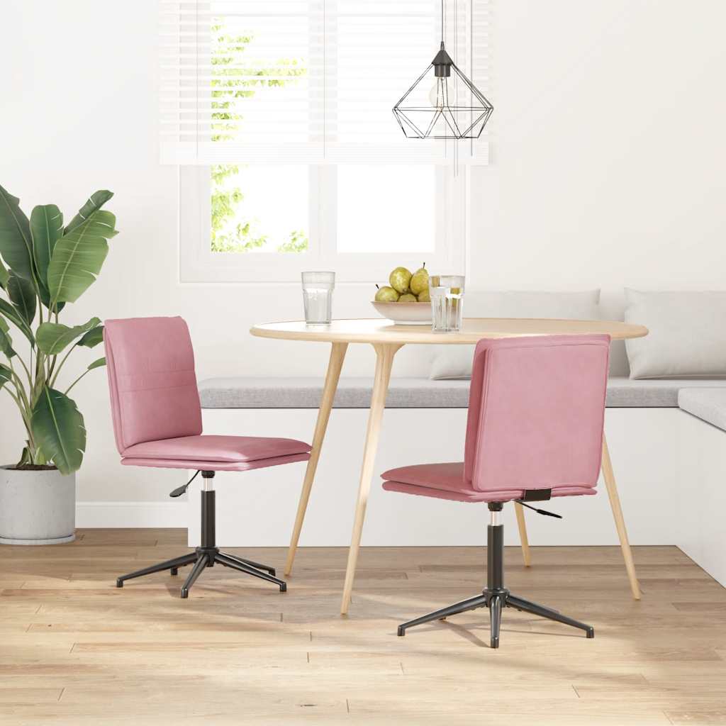 Vetonek Sillas de comedor 2 unidades terciopelo rosa