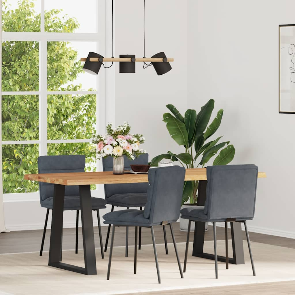 Vetonek Sillas de comedor 4 unidades terciopelo gris oscuro