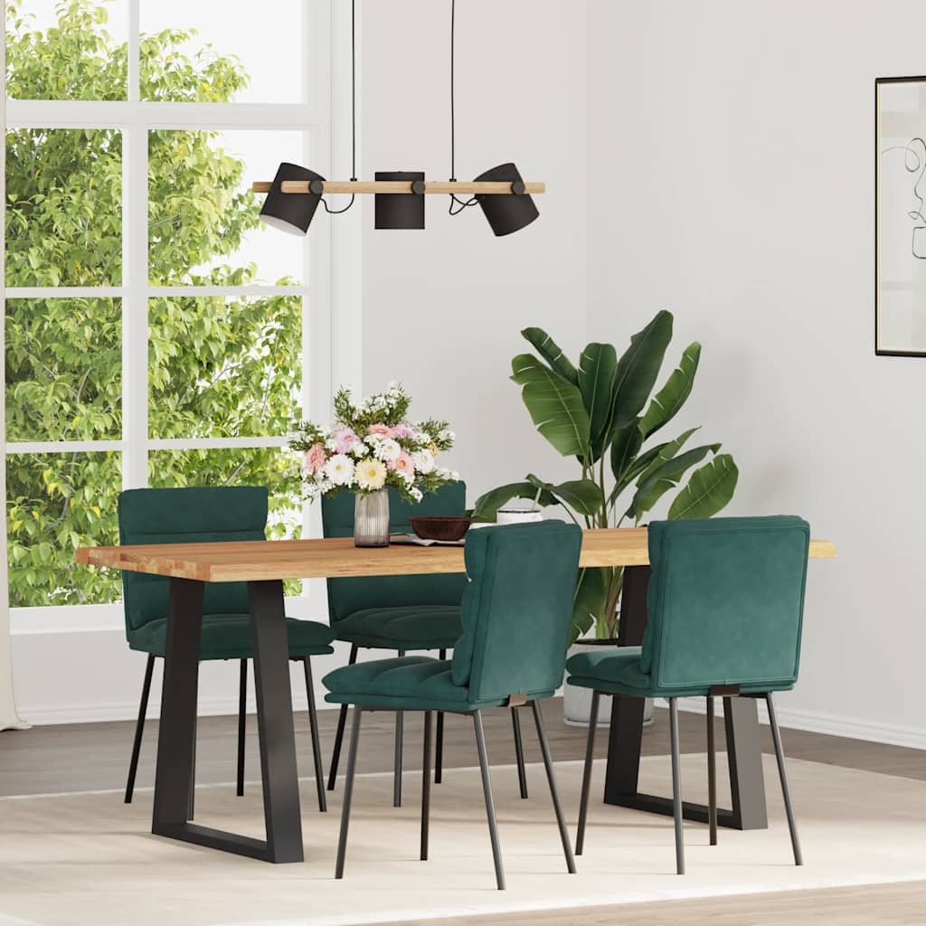 Vetonek Sillas de comedor 4 unidades terciopelo verde oscuro