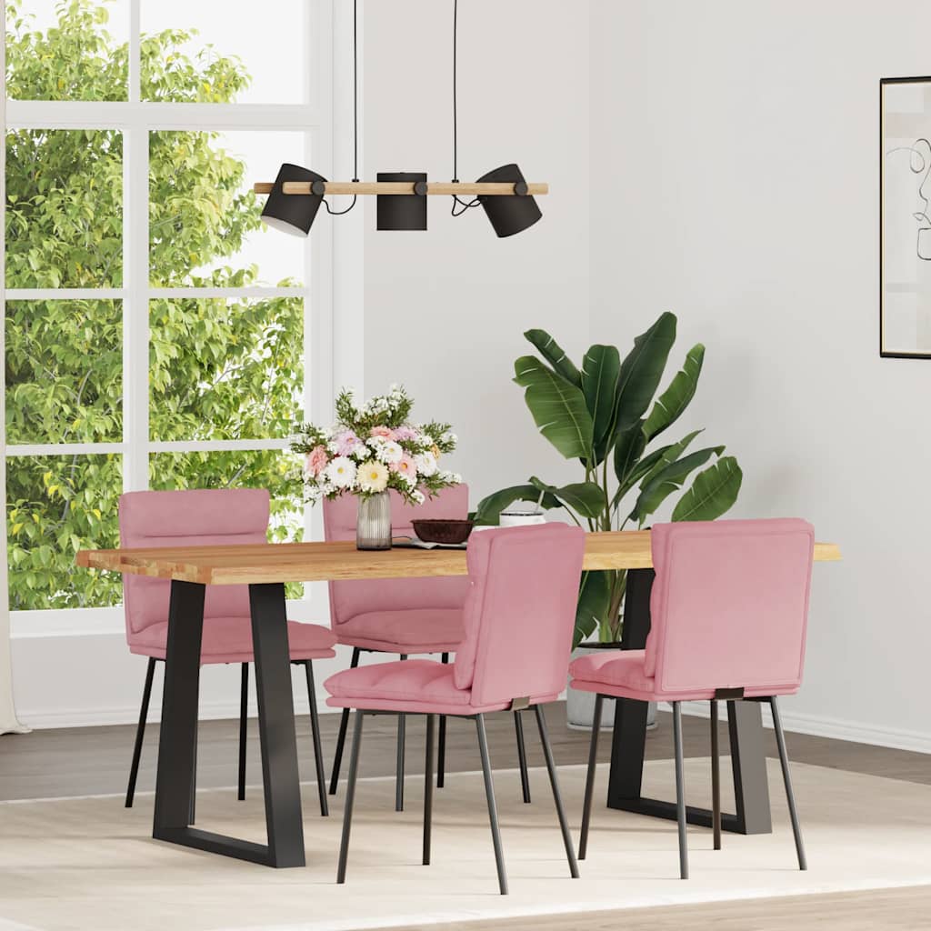 Vetonek Sillas de comedor 4 unidades terciopelo rosa