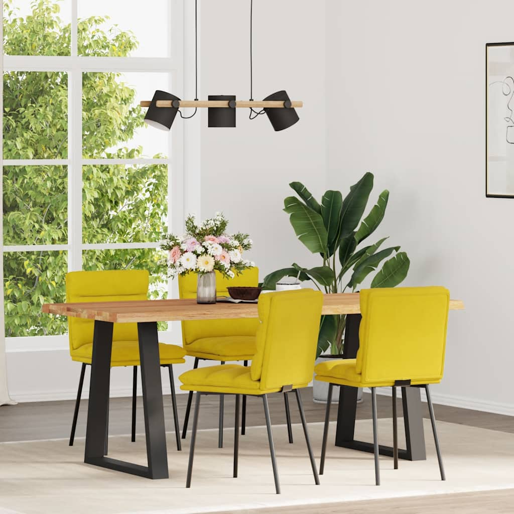 Vetonek Sillas de comedor 4 unidades terciopelo amarillo