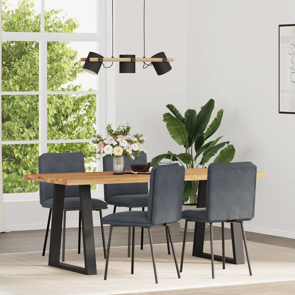 Vetonek Sillas de comedor 4 unidades terciopelo gris oscuro