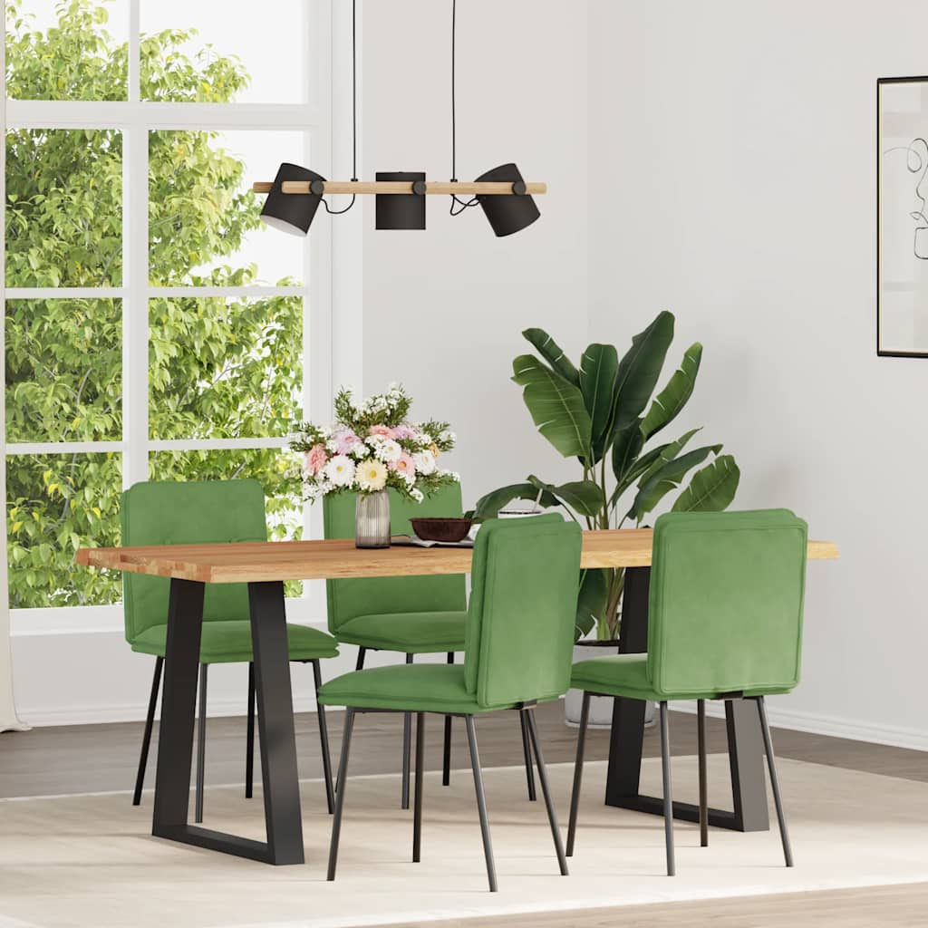 Vetonek Sillas de comedor 4 unidades terciopelo verde claro