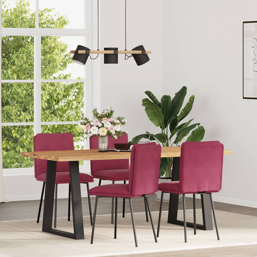 Vetonek Sillas de comedor 4 unidades terciopelo rojo tinto