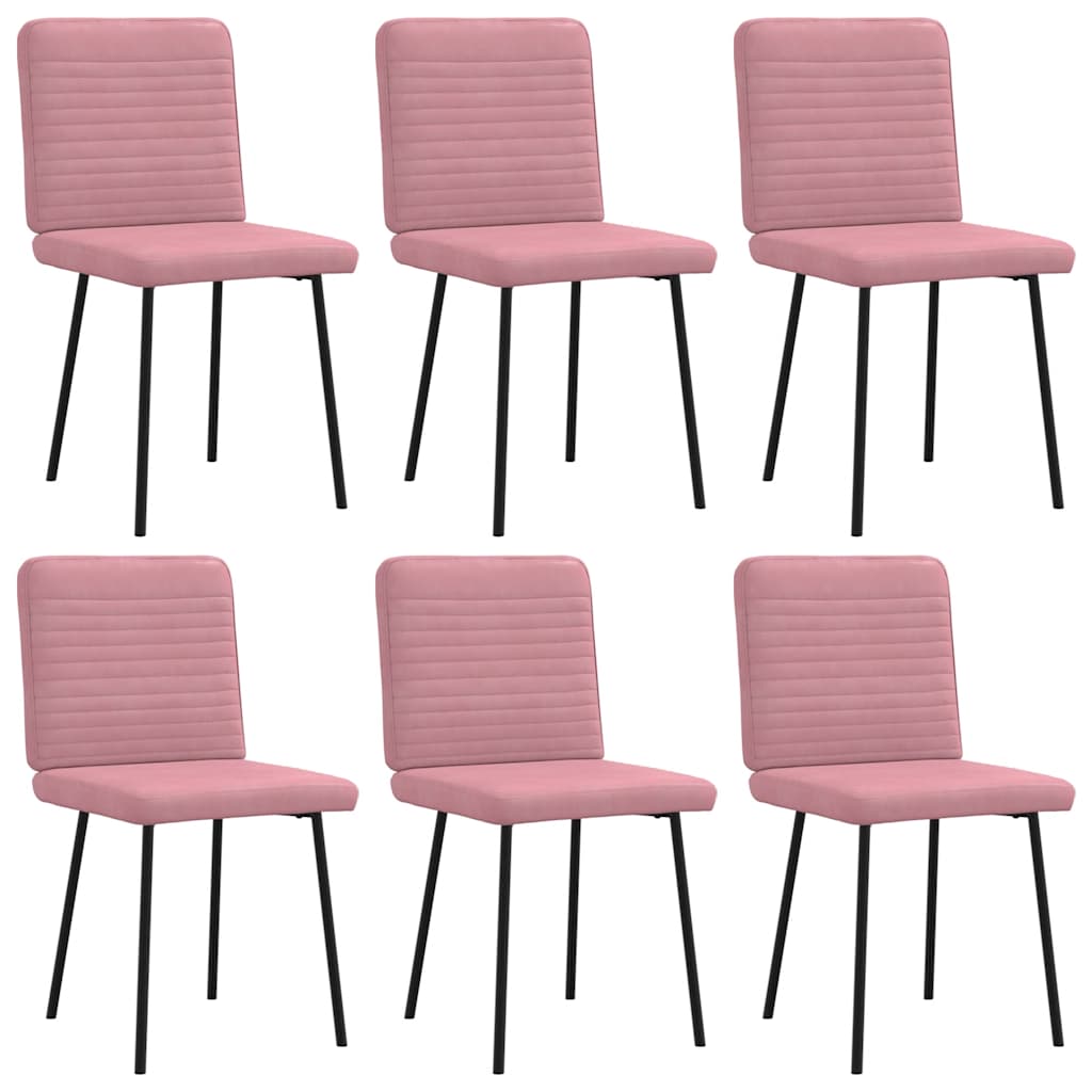 Vetonek Sillas de comedor 6 unidades terciopelo rosa