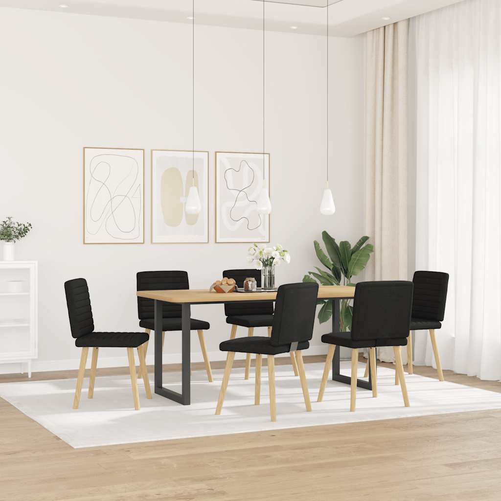 Vetonek Sillas de comedor giratorias 6 unidades tela negras