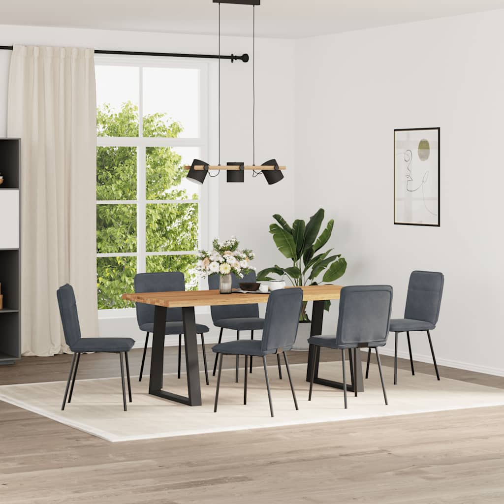 Vetonek Sillas de comedor 6 unidades terciopelo gris oscuro