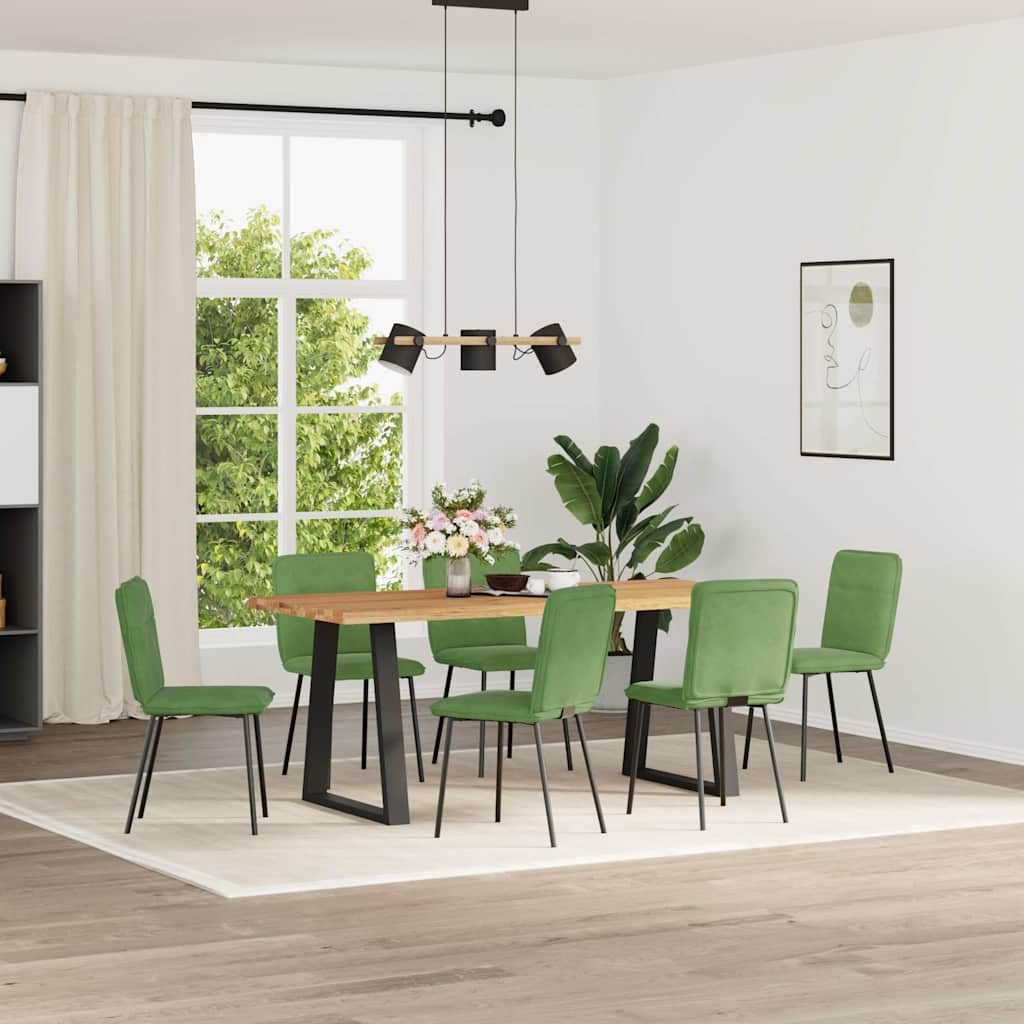 Vetonek Sillas de comedor 6 unidades terciopelo verde claro