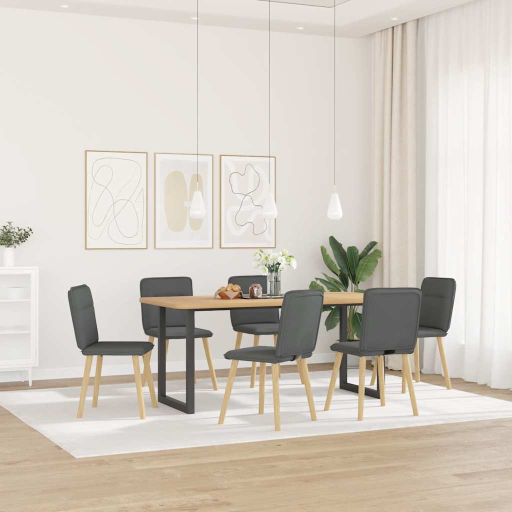 Vetonek Sillas de comedor 6 unidades tela gris oscuro