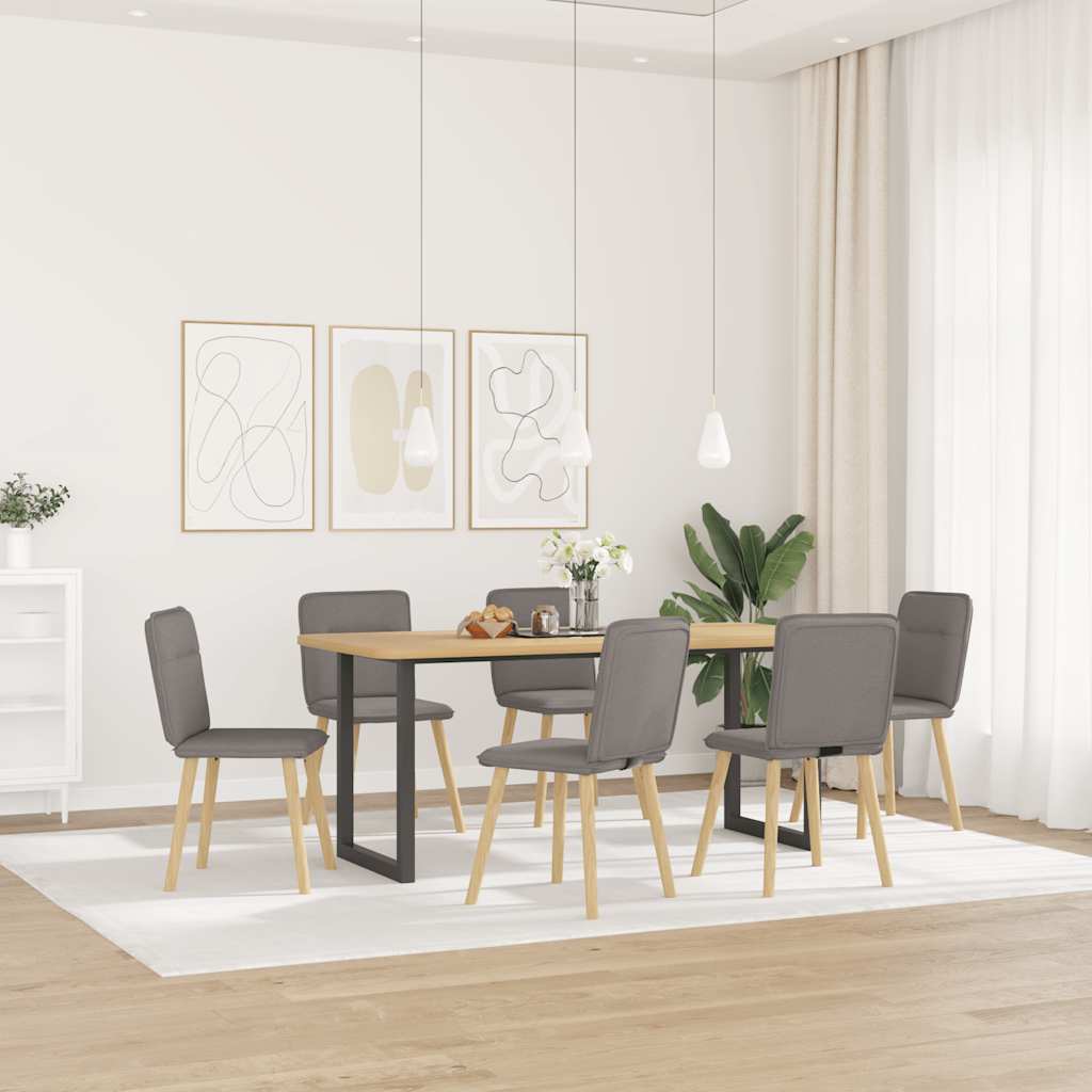 Vetonek Sillas de comedor 6 unidades de tela gris taupe