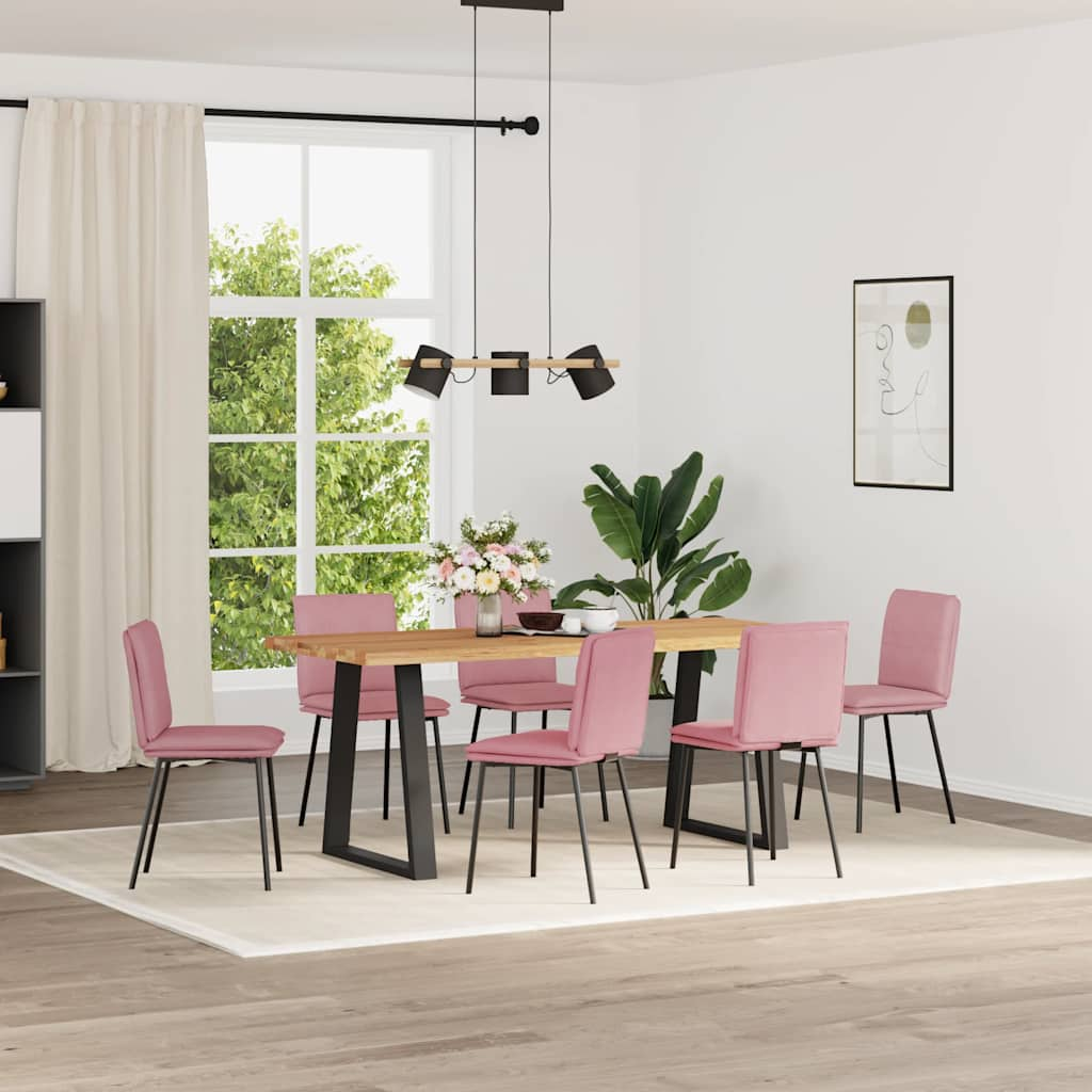 Vetonek Sillas de comedor 6 unidades terciopelo rosa