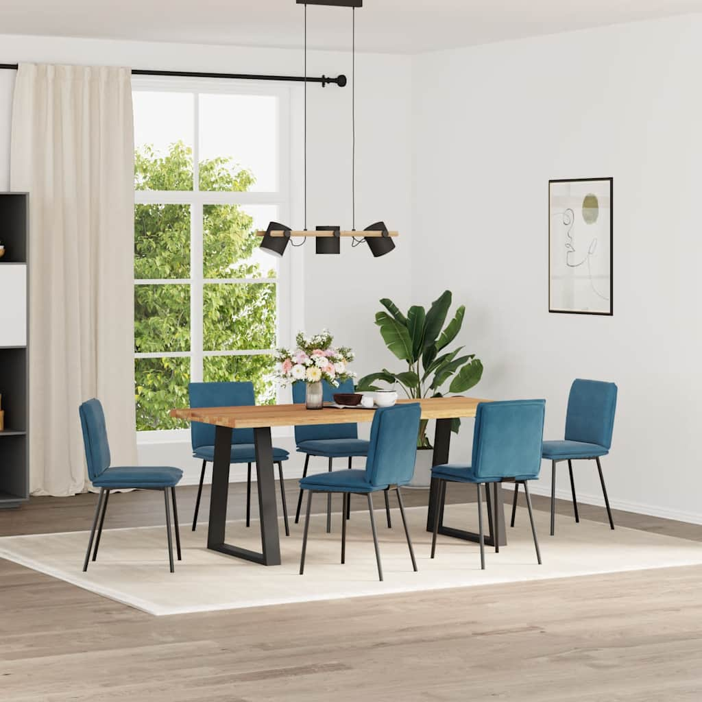 Vetonek Sillas de comedor 6 unidades terciopelo azul