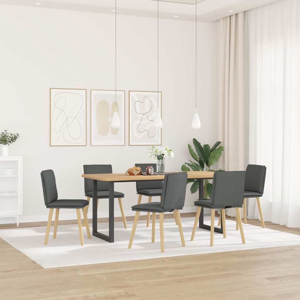 Vetonek Sillas de comedor 6 unidades tela gris oscuro