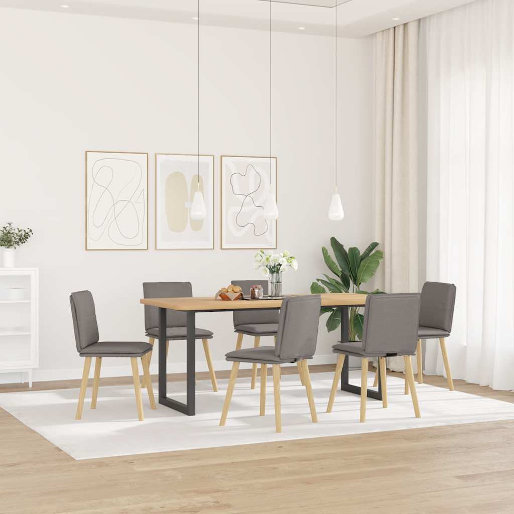 Vetonek Sillas de comedor 6 unidades de tela gris taupe