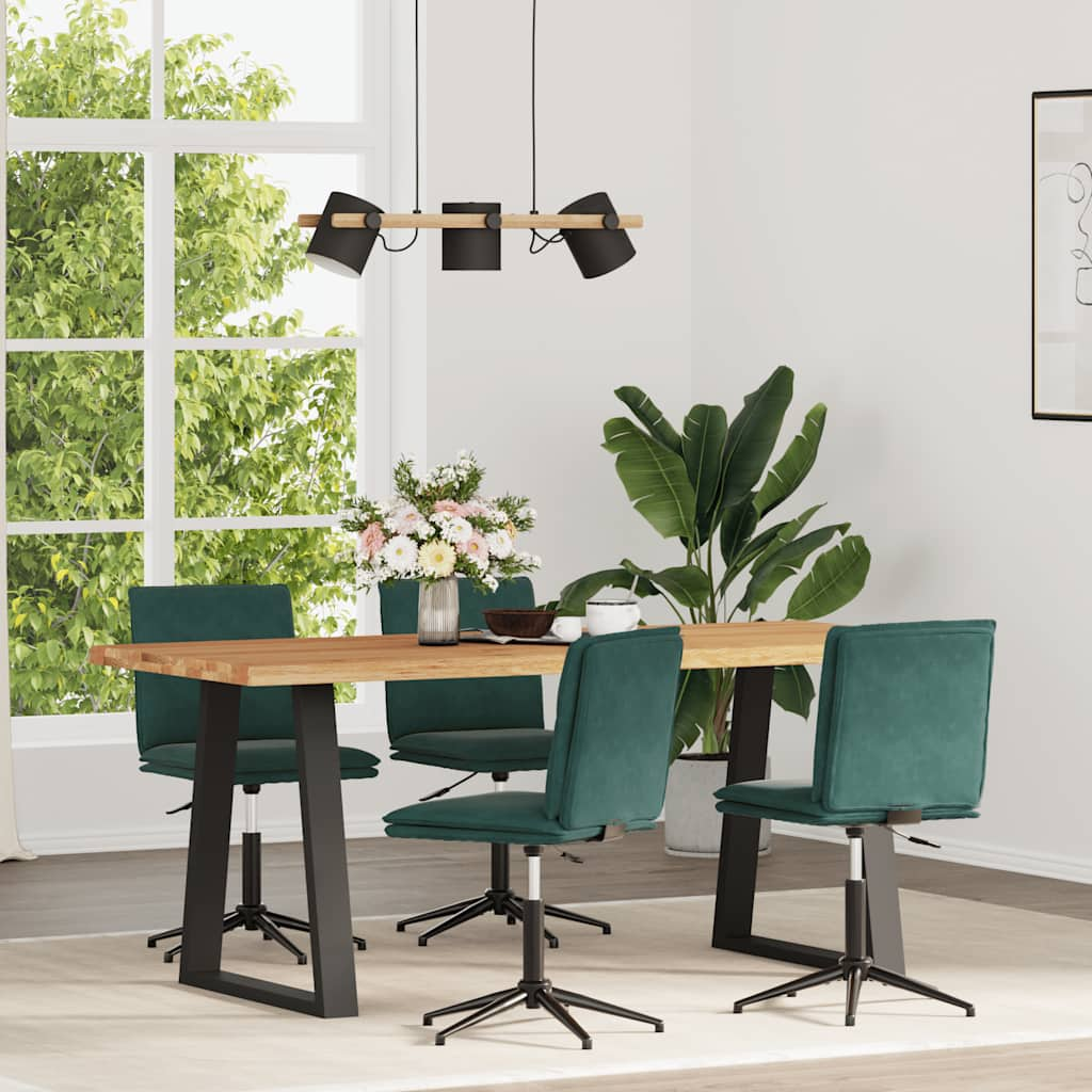 Vetonek Sillas de comedor 4 unidades terciopelo verde oscuro