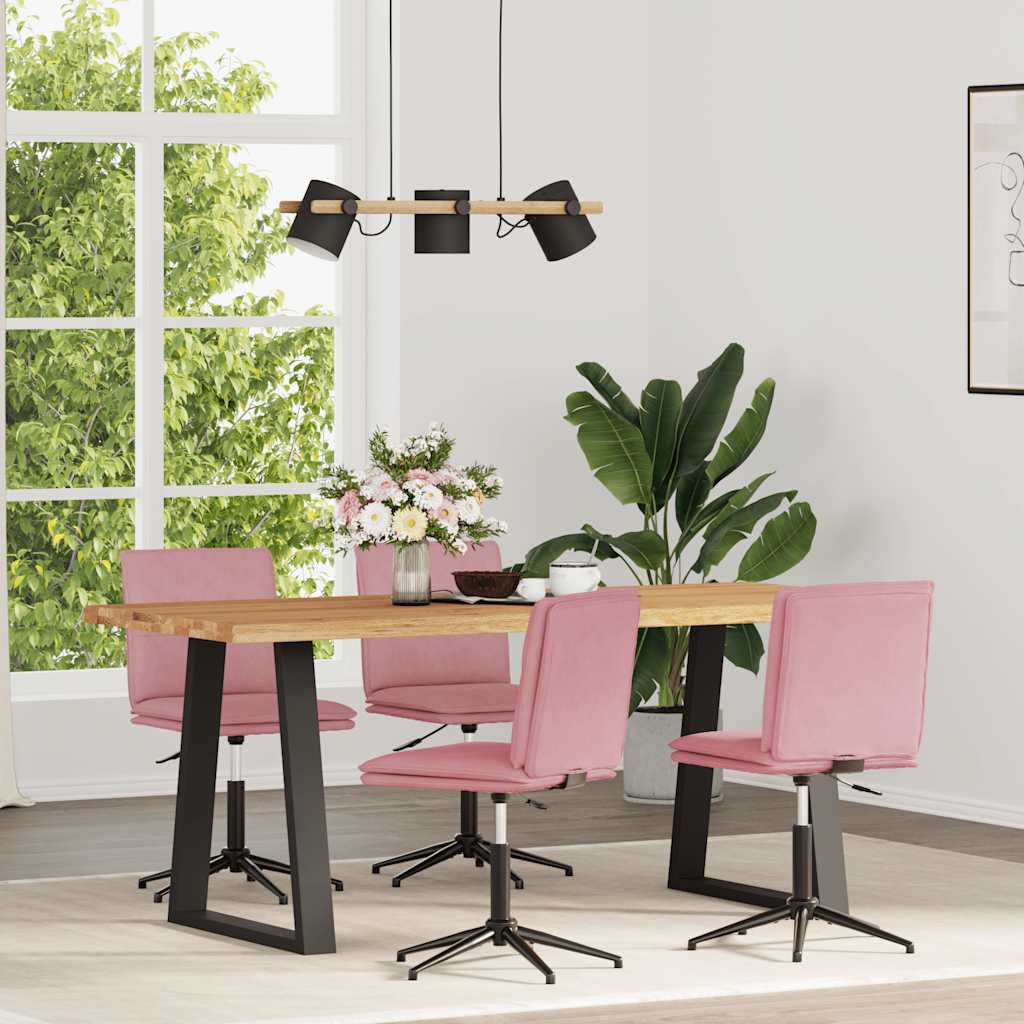 Vetonek Sillas de comedor 4 unidades terciopelo rosa