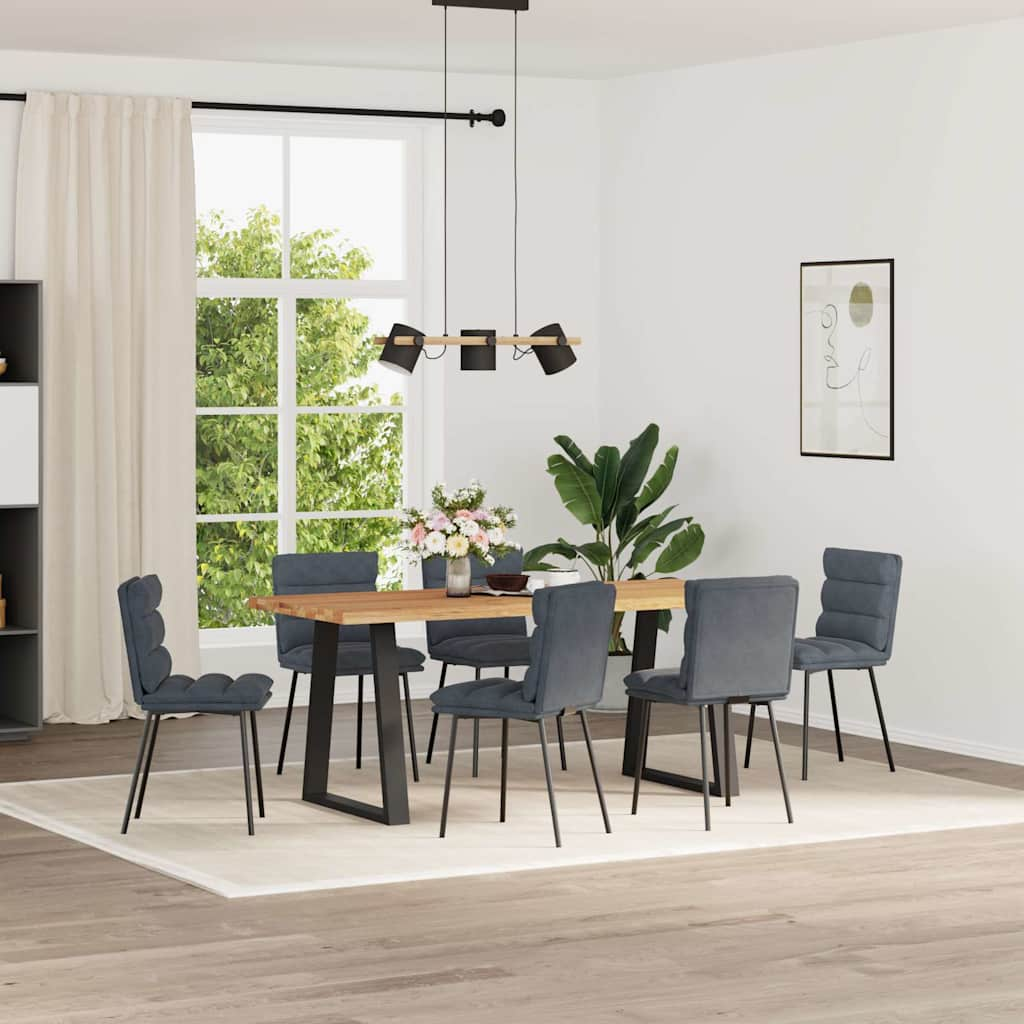 Vetonek Sillas de comedor 6 unidades terciopelo gris oscuro