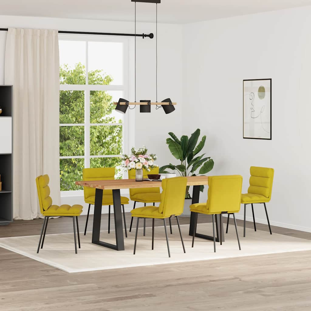 Vetonek Sillas de comedor 6 unidades terciopelo amarillo