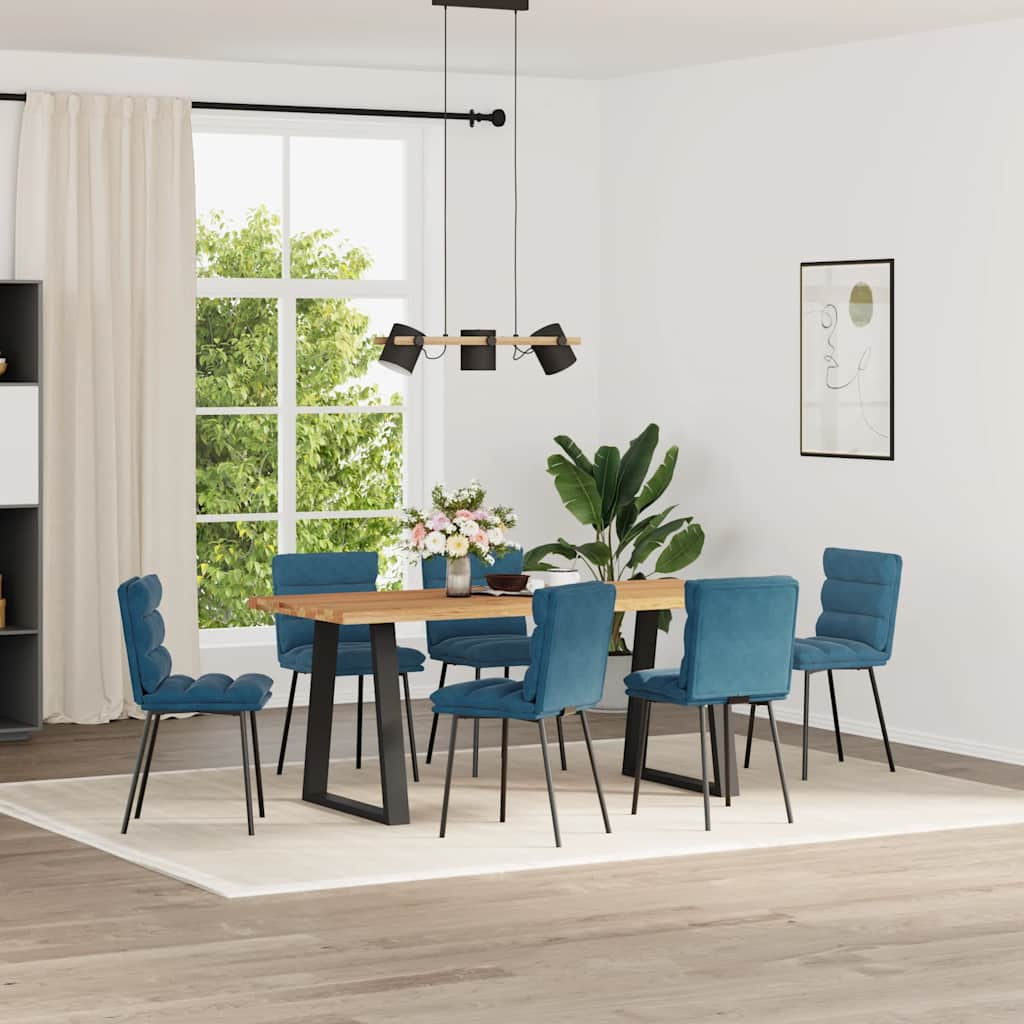 Vetonek Sillas de comedor 6 unidades terciopelo azul