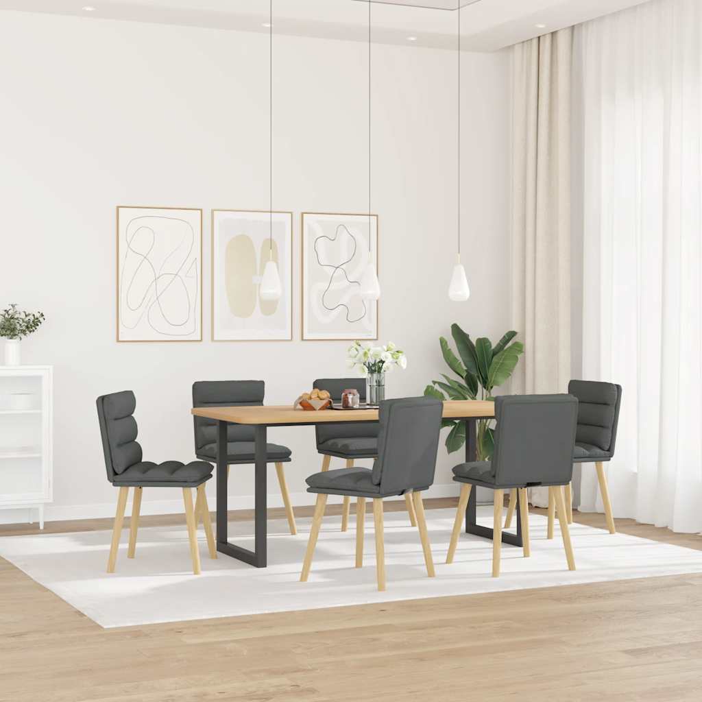 Vetonek Sillas de comedor 6 unidades tela gris oscuro