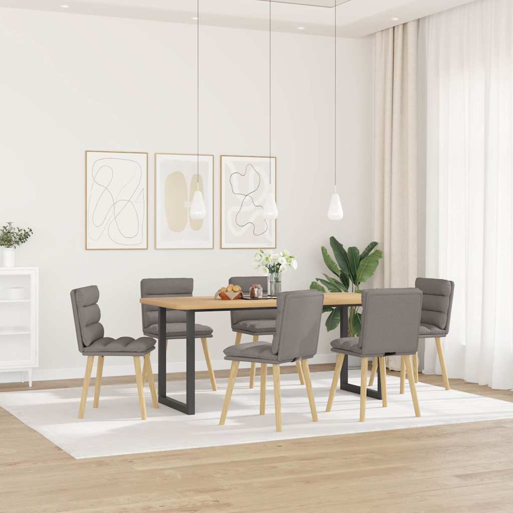 Vetonek Sillas de comedor 6 unidades de tela gris taupe