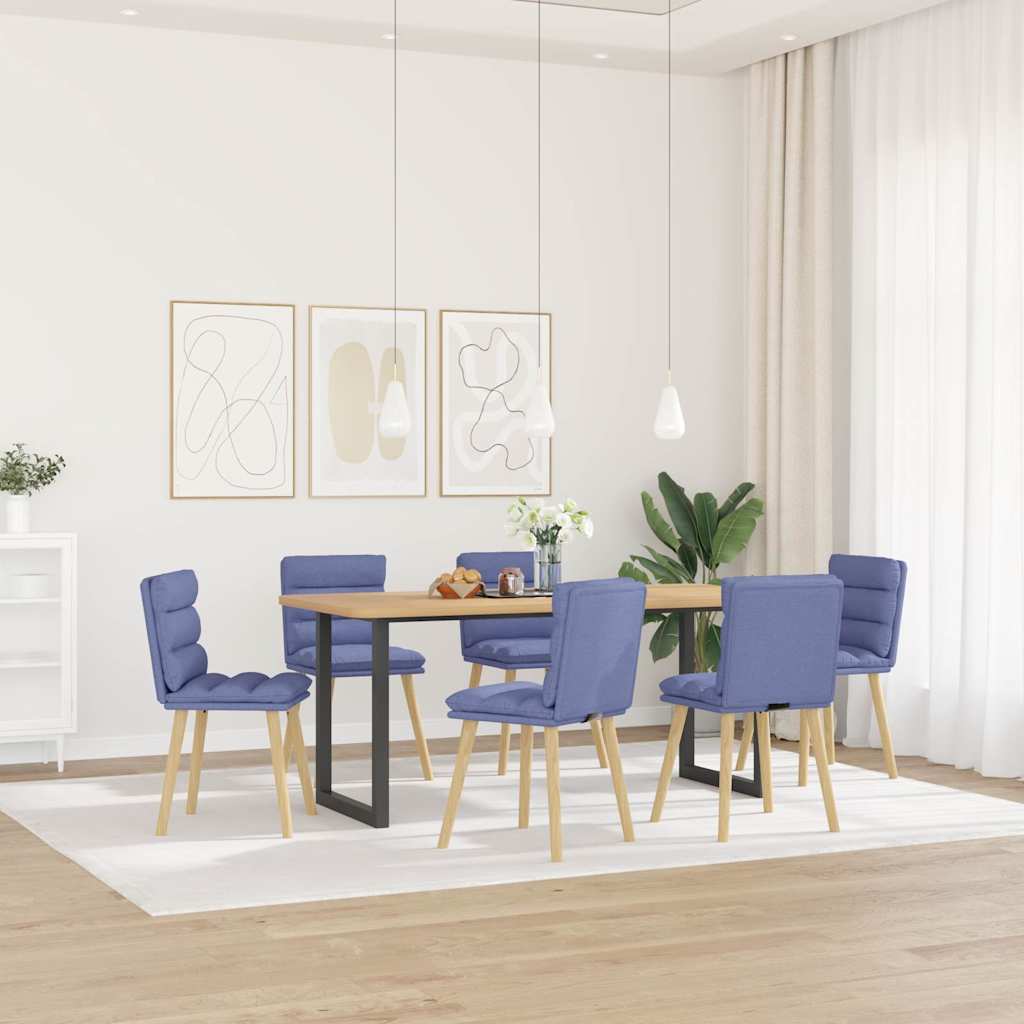 Vetonek Sillas de comedor 6 uds tela azul jeans