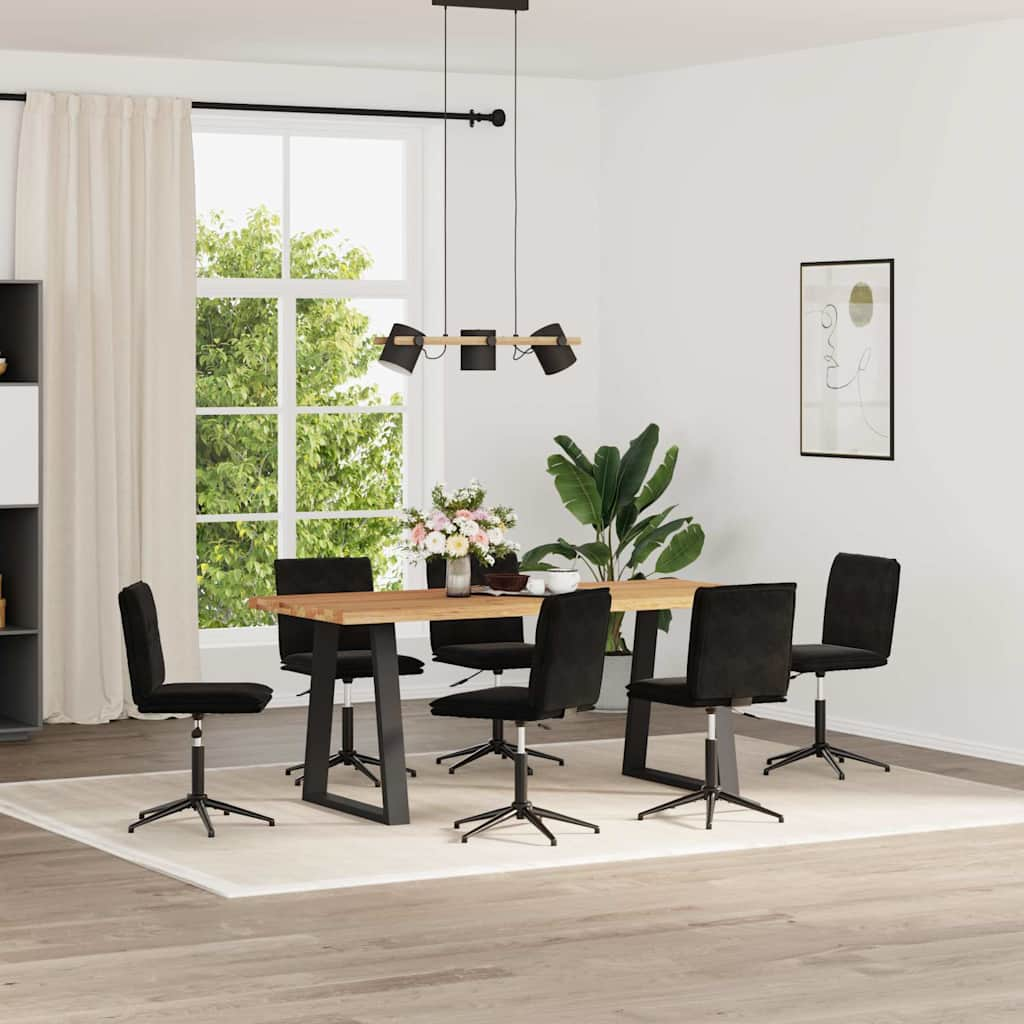 Vetonek Silla de comedor 6 unidades terciopelo negro