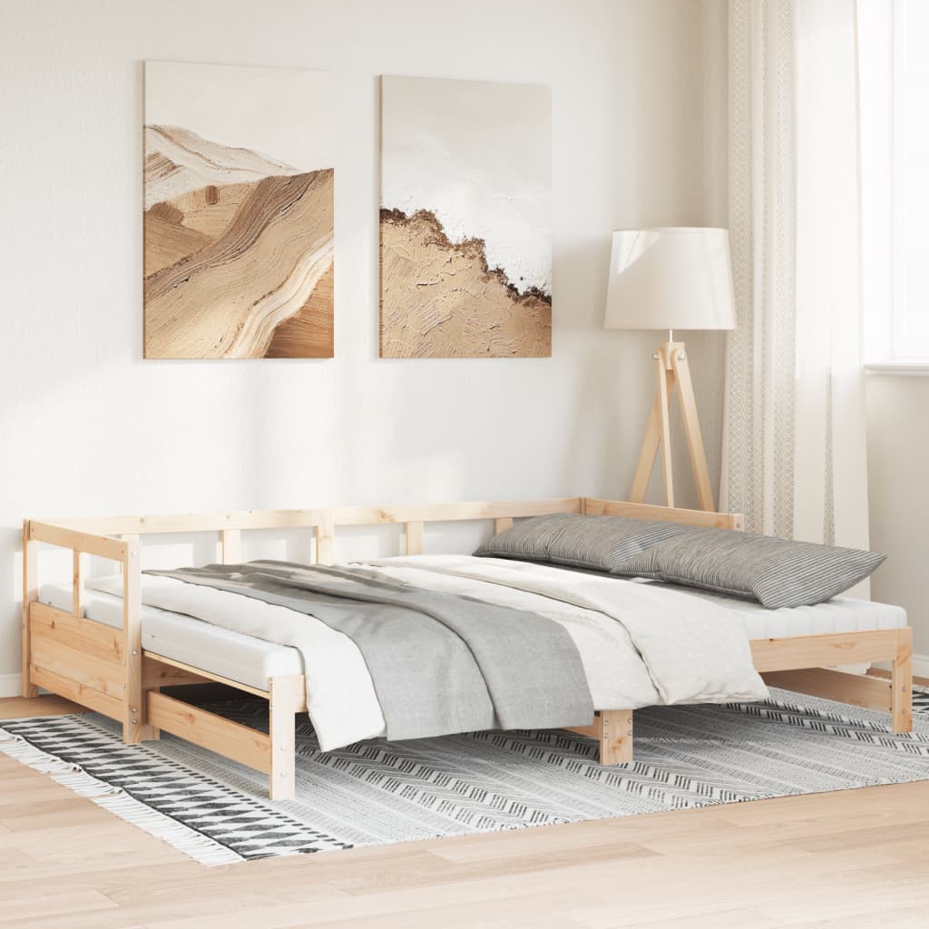 Vetonek Sofá cama nido con colchones madera maciza de pino 80x200 cm