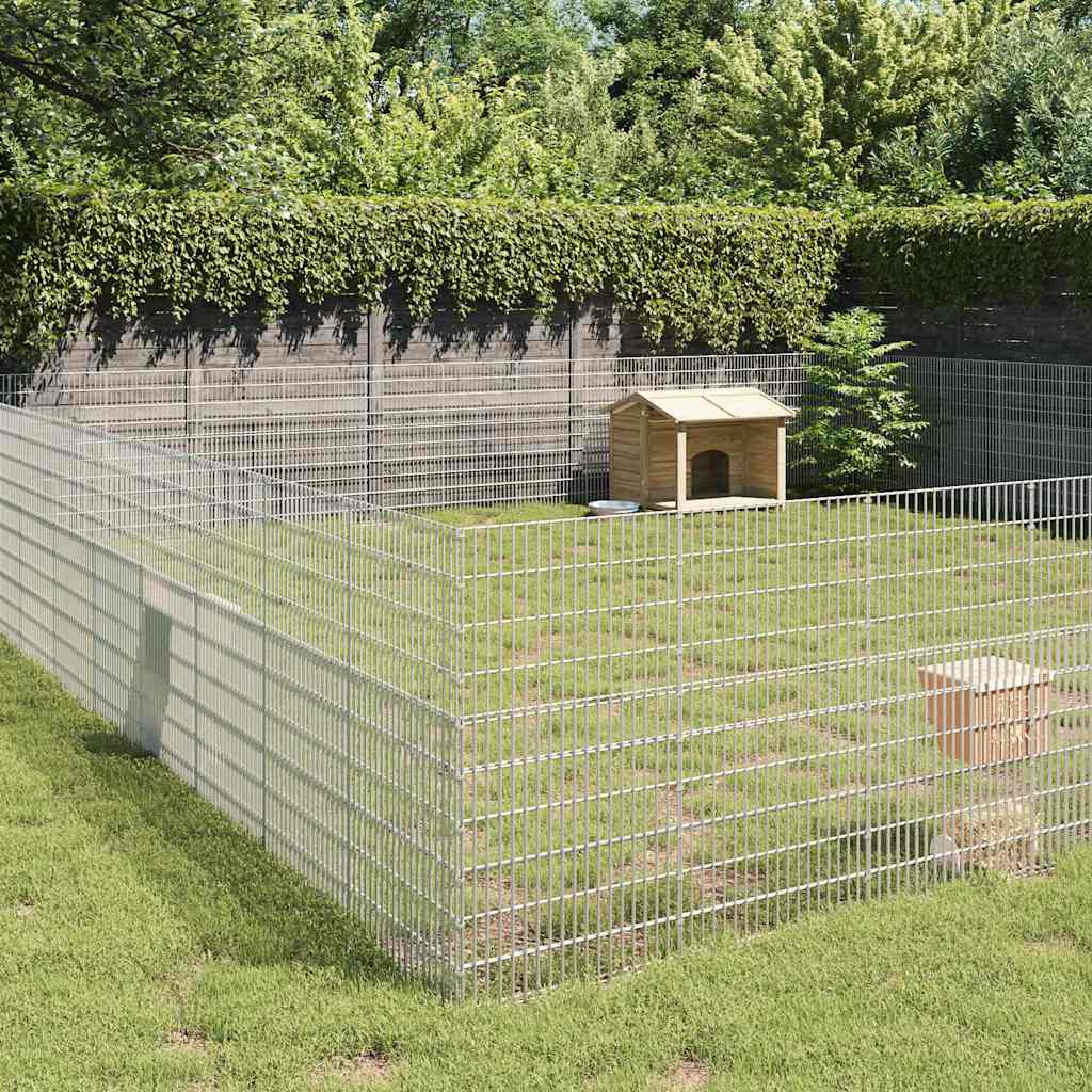 Vetonek Recinto corral animales 48 paneles hierro galvanizado 54x100 cm