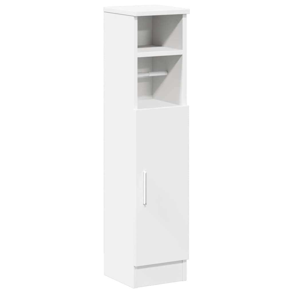 Vetonek Mueble de baño con portarrollos blanco 20,5x22x90 cm