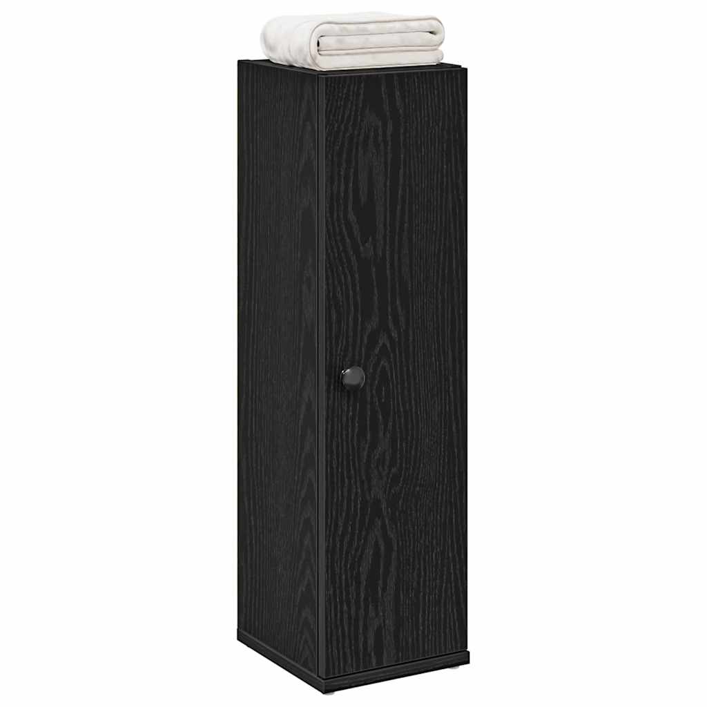 Vetonek Mueble de baño con portarrollos negro 20,5x22x72 cm