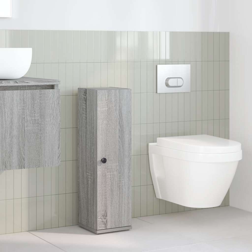 Mueble de baño con portarrollos gris Sonoma 20,5x22x72 cm