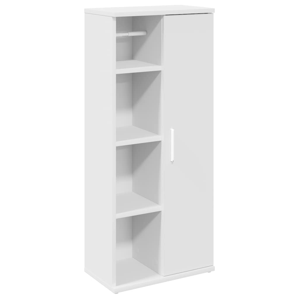 Vetonek Mueble de baño con portarrollos blanco 39x22x90 cm