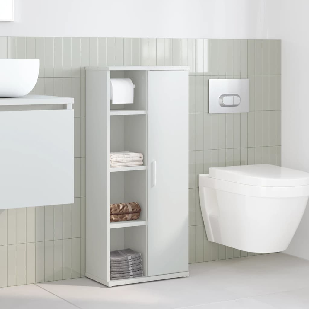 Mueble de baño con portarrollos blanco 39x22x90 cm - Vetonek