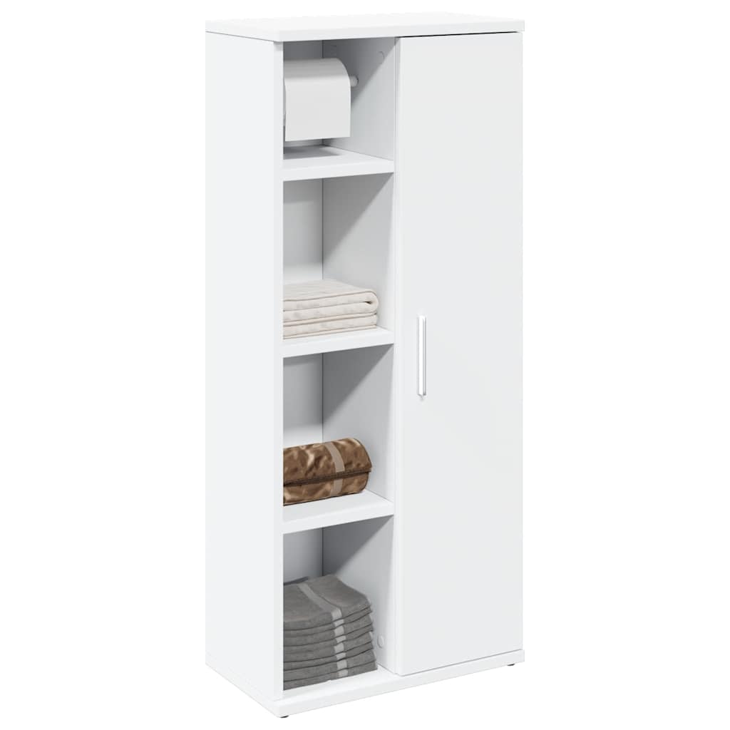 Vetonek Mueble de baño con portarrollos blanco 39x22x90 cm