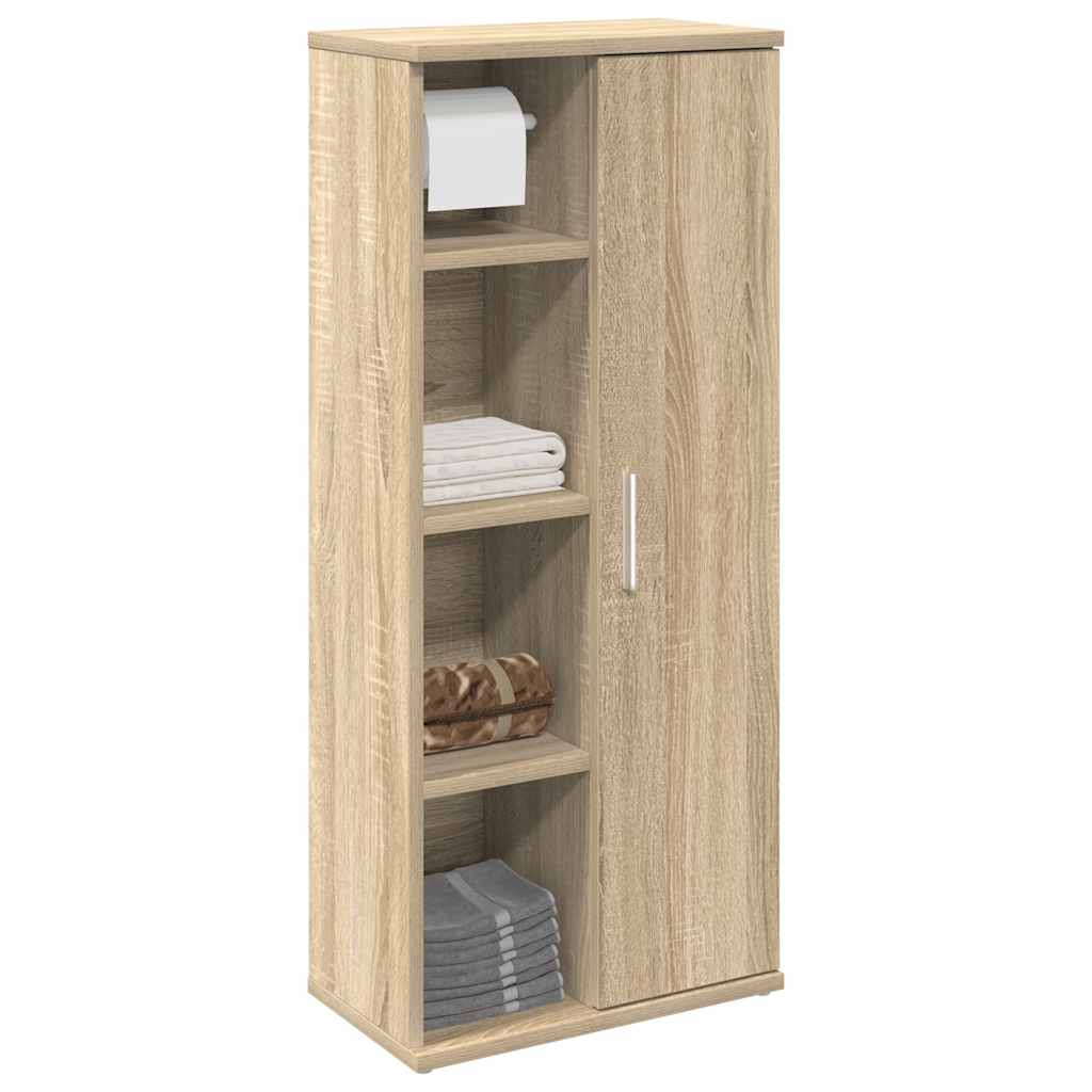 Vetonek Mueble de baño con portarrollos roble Sonoma 39x22x90 cm