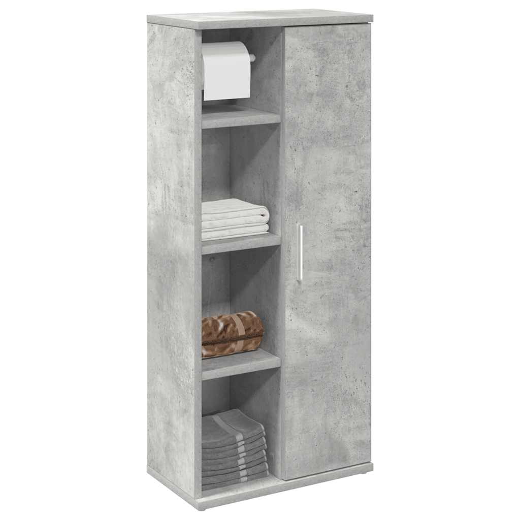 Vetonek Mueble de baño con portarrollos gris hormigón 39x22x90 cm