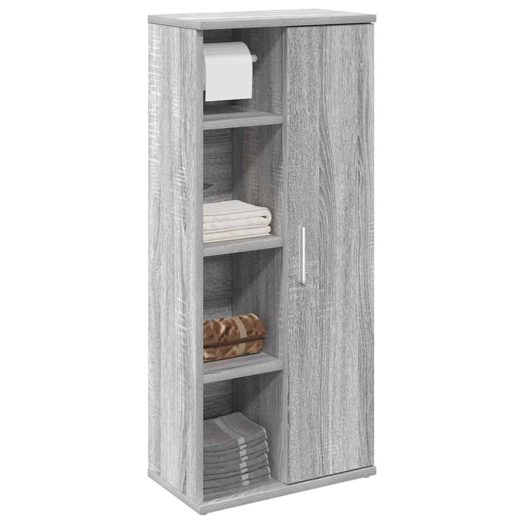 Vetonek Mueble de baño con portarrollos gris Sonoma 39x22x90 cm