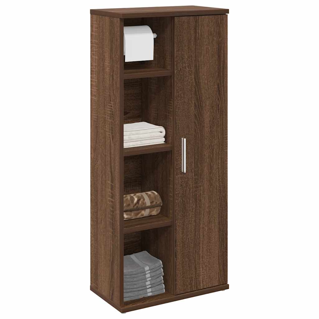 Vetonek Mueble de baño con portarrollos roble marrón 39x22x90 cm