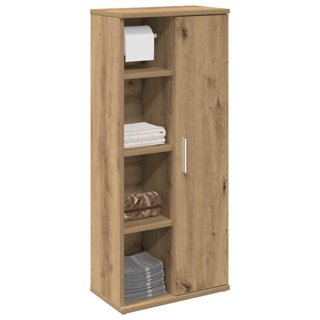 Vetonek Mueble de baño con portarrollos roble artisan 39x22x90 cm