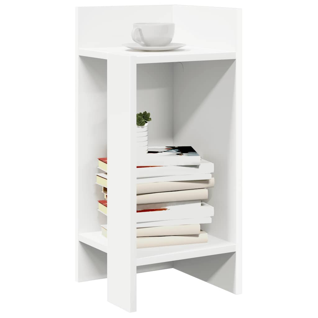 Vetonek Mesa auxiliar con estante blanco 25,5x27x60 cm