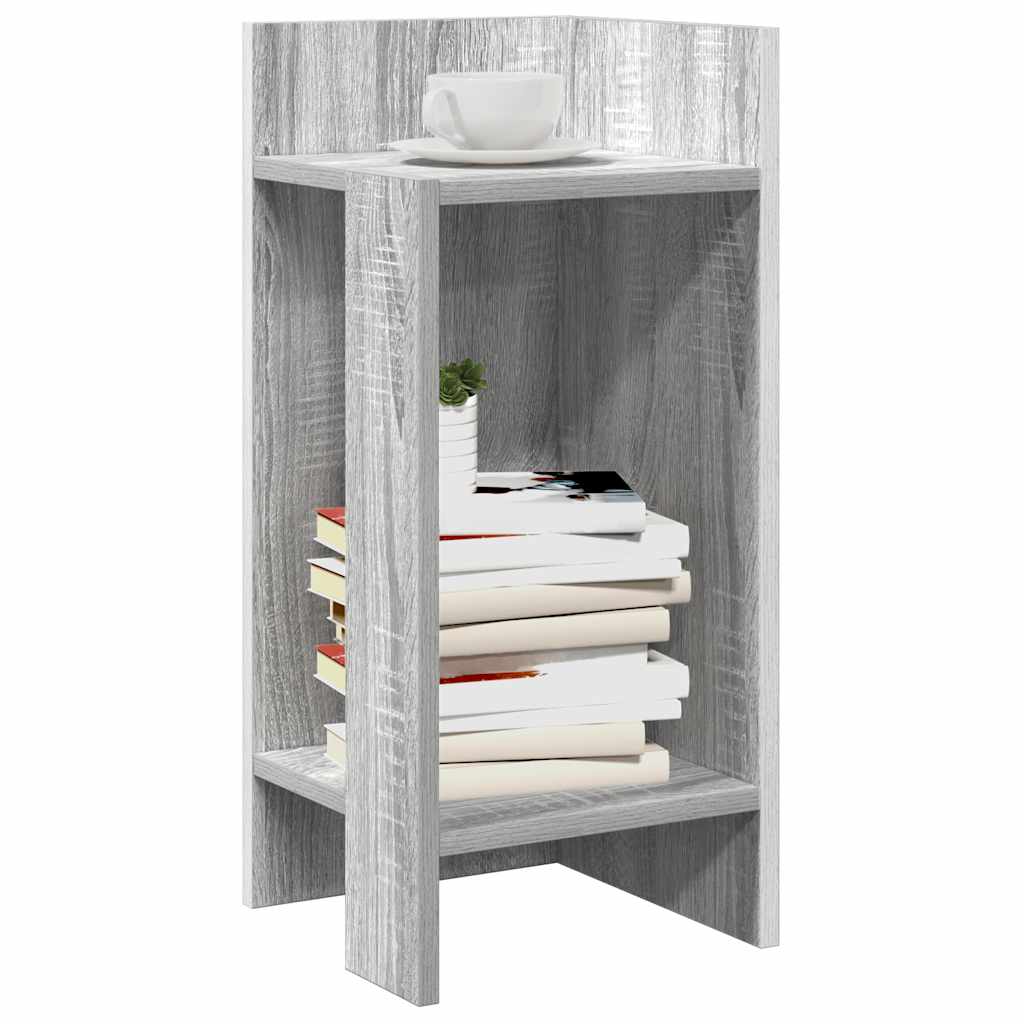 Vetonek Mesas auxiliares 2 uds con estante gris sonoma 25,5x27x60 cm