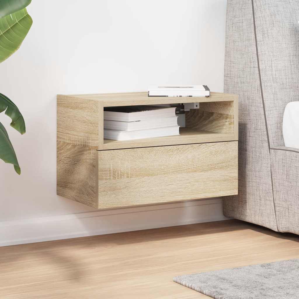 Wall night table Ahumado oak 45x26x28.5 cm