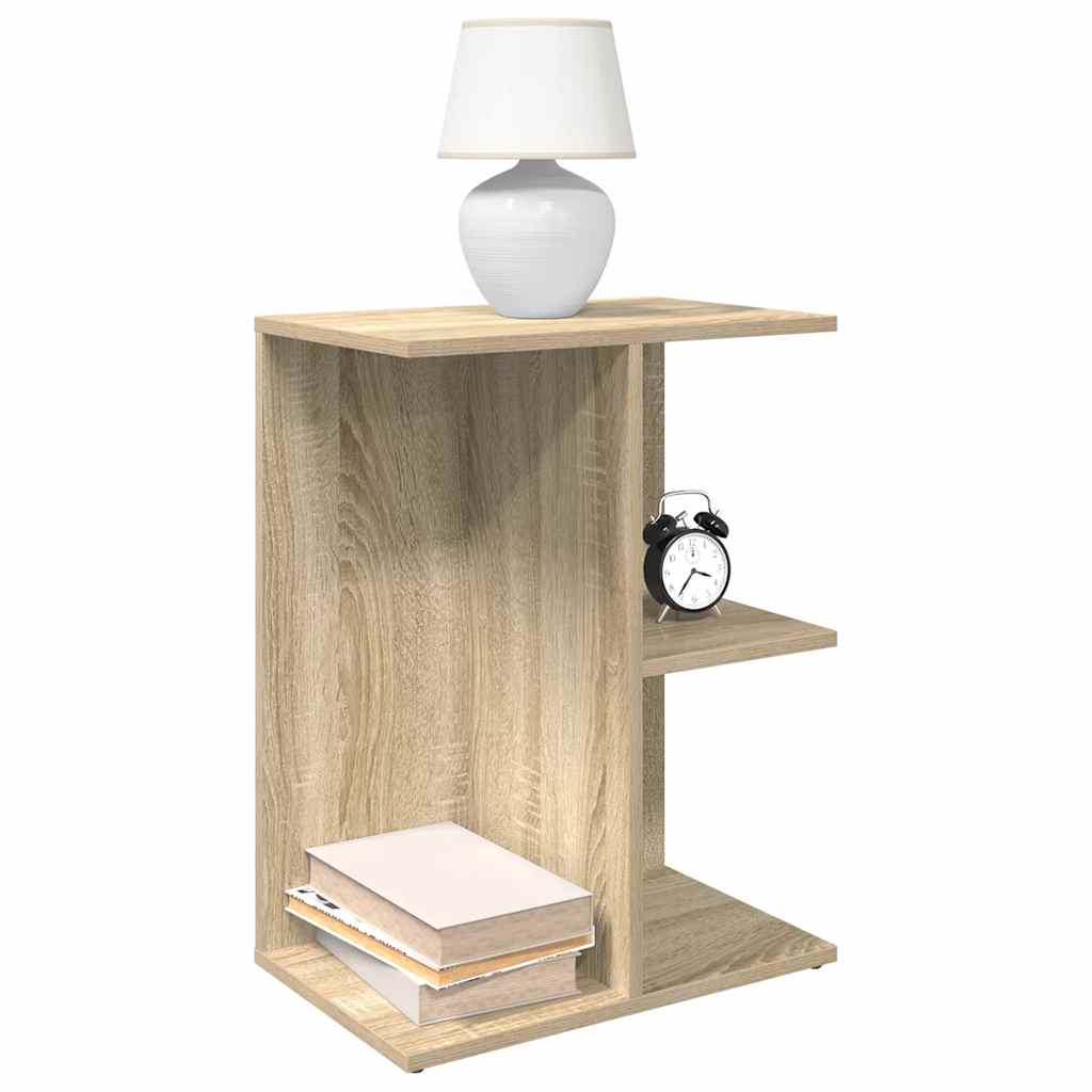 Vetonek Mesita de noche madera de ingeniería roble sonoma 46,5x29x61 cm