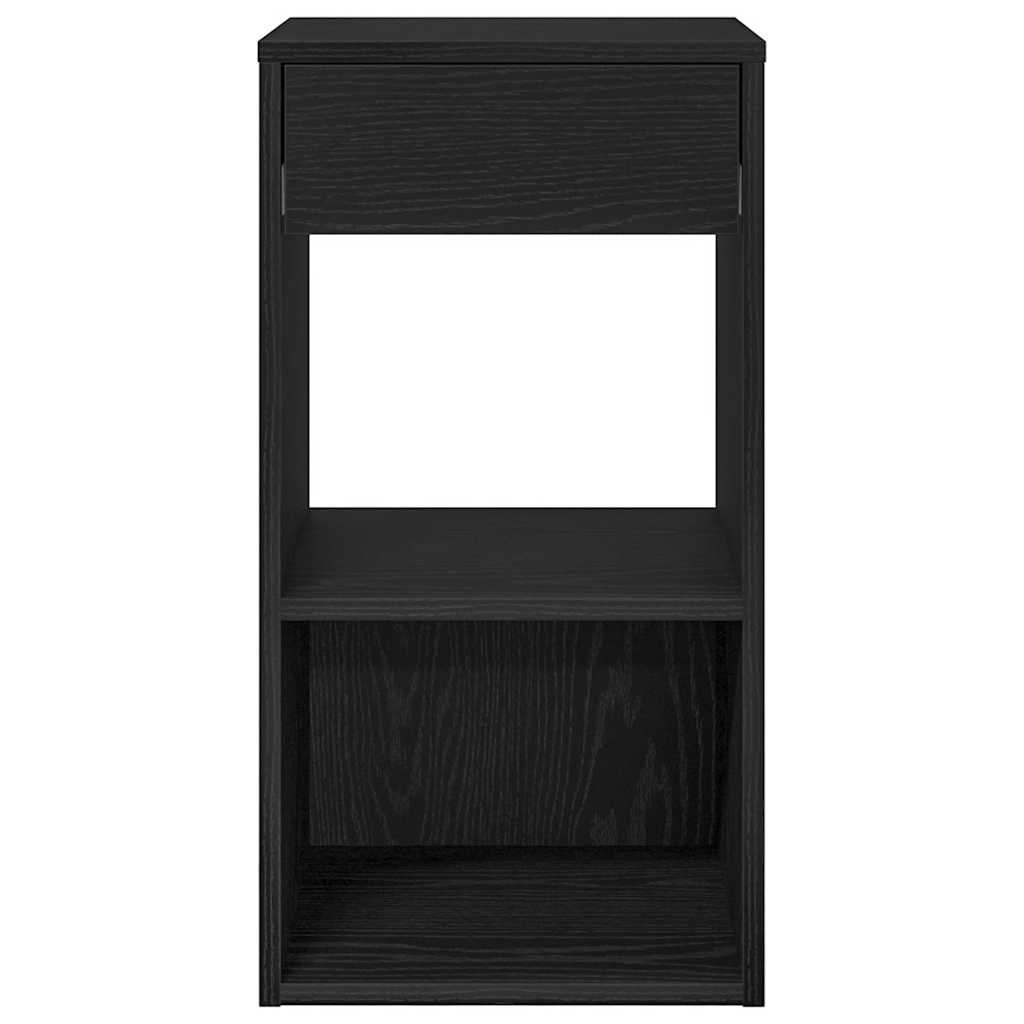 Night tables with drawer 2 Uds Black oak 35x34x66.5 cm V16